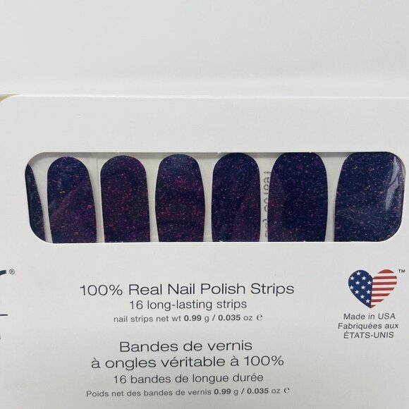 Color Street 100% Real Nail Polish Strips Flake My Day Purple Glitter 16 Pieces - Picture 2 of 5